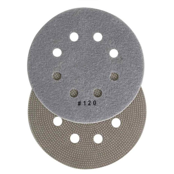 Specialty Diamond 6 Inch 120 Grit Thin Electroplated Dry Pad for Orbital Sanders BRTD6120